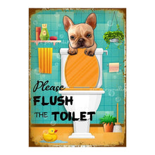 Carica l&#39;immagine nel visualizzatore della Galleria, Targhe in metallo in metallo Bulldog francese Sapone da bagno Bagno Soggiorno Amante dei cani Decorazione della parete della casa Art Poster Decor 8 X 12 pollici