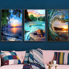 Cargar imagen en el visor de la galería, 5D paisaje diamante pintura DIY paisaje diamante mosaico puesta de sol Rhinestone bordado completo taladro punto de cruz Kit decoración del hogar