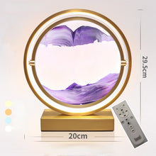Laden Sie das Bild in den Galerie-Viewer, LED Kunstdekompression Treibsandmalerei Sanduhrdekoration 360-Grad-Drehung einzigartige dekorative Sandmalerei
