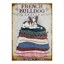 Carica l&#39;immagine nel visualizzatore della Galleria, Targhe in metallo in metallo Bulldog francese Sapone da bagno Bagno Soggiorno Amante dei cani Decorazione della parete della casa Art Poster Decor 8 X 12 pollici