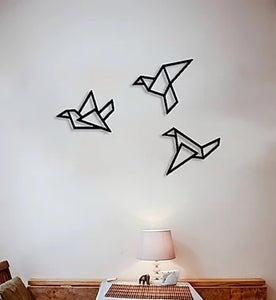 Decoración y arte de pared de Metal, pájaros de Origami, diseño de Metal en la pared, decoración de arte de metal decoración de la Oficina del hogar decoración de la sala de estar
