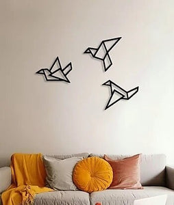 Decoración y arte de pared de Metal, pájaros de Origami, diseño de Metal en la pared, decoración de arte de metal decoración de la Oficina del hogar decoración de la sala de estar