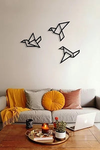 Metal Wall Decor and Art, Origami Birds, Metal Design on Wall, metal Art Decor Home Office Decoration Living Room Decor