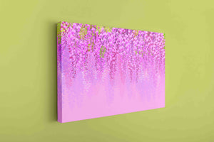 Art Canvas Wall Painting Purple Pink Flowers