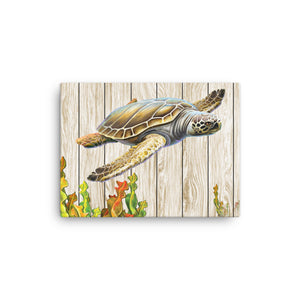Art Canvas Print Wall Pictures living room Thousand-year-old sea turtle wood board background