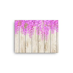 Cuadros de arte de pared Impresión en lienzo Baño Flor rosa Fondo de tablero de madera