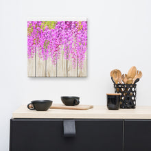 Laden Sie das Bild in den Galerie-Viewer, Wandkunst Bilder Leinwanddruck Schlafzimmer Rosa Blume Holzbrett Hintergrund