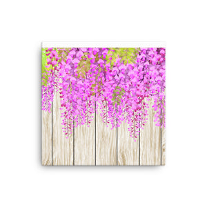 Cuadros de arte de pared Impresión en lienzo Baño Flor rosa Fondo de tablero de madera