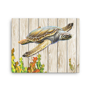 Art Canvas Print Wall Pictures living room Thousand-year-old sea turtle wood board background