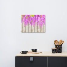 Laden Sie das Bild in den Galerie-Viewer, Wandkunst Bilder Leinwanddruck Schlafzimmer Rosa Blume Holzbrett Hintergrund