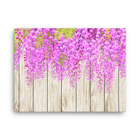 Wand-Kunst-Bilder-Leinwand-Druck-Badezimmer-rosa Blumen-Holzbretthintergrund