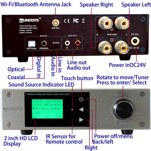 WiFI Tuner Internet Radio Network Stereo Amplifier Bluetooth Receiver