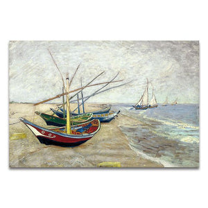 Famous Artist Van Gogh Oil Painting  Starry Sky Iris Flower Sunrise Landscape Canvas Painting Print Poster Picture Wall Decor