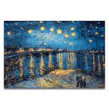 Cargar imagen en el visor de la galería, Famoso artista Van Gogh pintura al óleo cielo estrellado Iris flor amanecer paisaje lienzo pintura impresión póster imagen decoración de pared