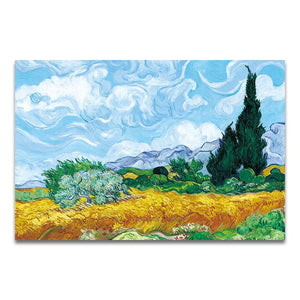 Famous Artist Van Gogh Oil Painting  Starry Sky Iris Flower Sunrise Landscape Canvas Painting Print Poster Picture Wall Decor