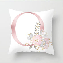 Carica l&#39;immagine nel visualizzatore della Galleria, Cuscino Lettere Cuscini decorativi floreali rosa Federa Fodera per cuscino in poliestere Cuscino decorativo per divano Fodera per cuscino 40835