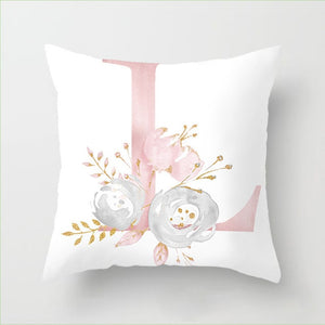 Подушка с буквами, розовые цветочные декоративные подушки, наволочка, чехол для подушки из полиэстера, декоративная подушка для дивана, наволочка 40835