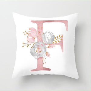 Pillow Letters Pink Floral Decorative Cushions Pillowcase Polyester Cushion Cover Throw Pillow Sofa Decoration Pillowcover 40835