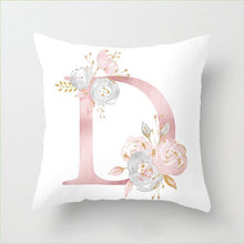 Carica l&#39;immagine nel visualizzatore della Galleria, Cuscino Lettere Cuscini decorativi floreali rosa Federa Fodera per cuscino in poliestere Cuscino decorativo per divano Fodera per cuscino 40835