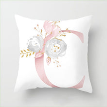 Carica l&#39;immagine nel visualizzatore della Galleria, Cuscino Lettere Cuscini decorativi floreali rosa Federa Fodera per cuscino in poliestere Cuscino decorativo per divano Fodera per cuscino 40835