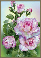 Load image into Gallery viewer, Diamond Embroidery Full Round Flowers 5D Diy Diamond Mosaic Flowers Kit Diamond Painting Cross Stitch Rhinestone Diamond Art