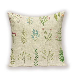 Nordic Decoration Cushion Cover Spring Pillow Covers Plant Flower Throw Pillow Case  45 X 45 Cm  Cushions Home Decor Bed Cases