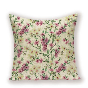 Nordic Decoration Cushion Cover Spring Pillow Covers Plant Flower Throw Pillow Case  45 X 45 Cm  Cushions Home Decor Bed Cases