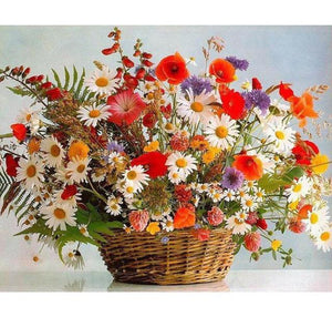 Cuadro de flores vivas, pintura DIY por números, pintura al óleo pintada a mano, pintura acrílica sobre lienzo para decoración del hogar, 60x75cm