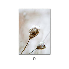 Carica l&#39;immagine nel visualizzatore della Galleria, Scandinavo Natura Pianta Fiore Tela Pittura Nordic Poster Paesaggio invernale Stampa botanica Immagine di arte della parete Decorazione della casa