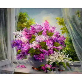 60 x 75 cm Ölgemälde nach Zahlen Blumen und Frauen DIY Malen nach Zahlen auf Leinwand Wohnkultur rahmenlose digitale Malerei