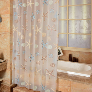 Tenda da doccia moderna con divisorio per stelle marine, stile fresco, impermeabile, in PEVA, per bagno con doccia