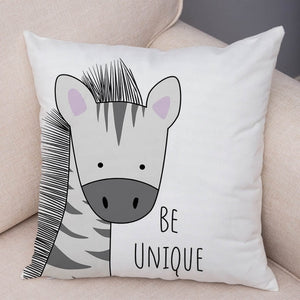 Nordic Zebra Hippo Giraffe Lion Crocodile Pillow Case Decor Animal Cushion Cover for Sofa Pillowcase Pillow Covers 45x45cm