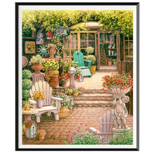 Laden Sie das Bild in den Galerie-Viewer, Landschaft 5D-Diamant-Malerei voller Diamanten ländlichen Wald Strand Blumen runden Diamant-Mosaik-Muster Heimtextilien DIY handgefertigt