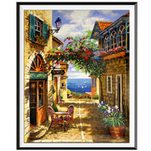 Laden Sie das Bild in den Galerie-Viewer, Landschaft 5D-Diamant-Malerei voller Diamanten ländlichen Wald Strand Blumen runden Diamant-Mosaik-Muster Heimtextilien DIY handgefertigt