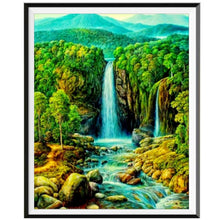 Laden Sie das Bild in den Galerie-Viewer, Landschaft 5D-Diamant-Malerei voller Diamanten ländlichen Wald Strand Blumen runden Diamant-Mosaik-Muster Heimtextilien DIY handgefertigt