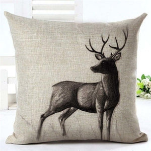 Envío Directo Elk personalizado nuevo 24 estilos funda de almohada de lino funda de cojín de ciervo geométrico estilo nórdico funda de almohada decorativa para el hogar