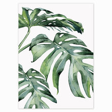 Carica l&#39;immagine nel visualizzatore della Galleria, Pianta tropicale Nordic Poster Decorazione della casa Foglie verdi scandinave Immagine decorativa Pittura moderna su tela di arte della parete