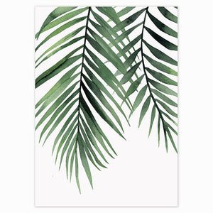 Póster nórdico de plantas tropicales para decoración del hogar, cuadro decorativo de hojas verdes escandinavas, cuadro sobre lienzo para pared moderno
