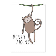 Загрузите изображение в программу просмотра галереи, Милая декоративная картина с изображением мультяшного животного «Будь храбрым, будь сильным», детская комната, детский сад, безрамная картина на холсте, настенная живопись для детей