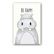 Загрузите изображение в программу просмотра галереи, Милая декоративная картина с изображением мультяшного животного «Будь храбрым, будь сильным», детская комната, детский сад, безрамная картина на холсте, настенная живопись для детей