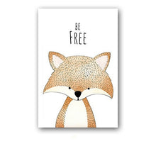 Загрузите изображение в программу просмотра галереи, Милая декоративная картина с изображением мультяшного животного «Будь храбрым, будь сильным», детская комната, детский сад, безрамная картина на холсте, настенная живопись для детей