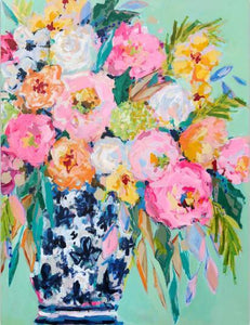 Pintura al óleo Floral colorida abstracta sobre lienzo póster e impresiones cuadro de flores decoración de pared del hogar Cuadros artísticos para sala de estar, Whatarter