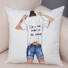 Charger l&#39;image dans la galerie, Super maman taie d&#39;oreiller courte en peluche décor dessin animé Super maman et bébé housse de coussin pour canapé maison voiture taie d&#39;oreiller taie d&#39;oreiller 45*45