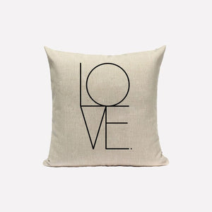 Modern Linen Throw Pillowcase Cushion Cover 45*45 40*40 Love Heart Home Decor for Sofa Bed Pillow Cover Decorative Case