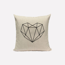 Carica l&#39;immagine nel visualizzatore della Galleria, Fodera per cuscino moderna in lino federa 45 * 45 40 * 40 Love Heart Home Decor per divano letto Federa decorativa