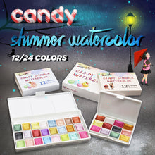 Load image into Gallery viewer, Seamiart 12/24 Watercolor Paint Set Metallic Glitter For Artists School Stationery Graffiti Tool Solid Pigment Art Supplies