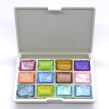 Load image into Gallery viewer, Seamiart 12/24 Watercolor Paint Set Metallic Glitter For Artists School Stationery Graffiti Tool Solid Pigment Art Supplies