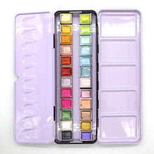 Load image into Gallery viewer, Seamiart 12/24 Watercolor Paint Set Metallic Glitter For Artists School Stationery Graffiti Tool Solid Pigment Art Supplies