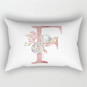 Fodera per cuscino con lettera rosa 30x50 Federa in poliestere Cuscini del divano Cuscini decorativi Copertura Decorazione della casa Federa