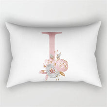 Carica l&#39;immagine nel visualizzatore della Galleria, Fodera per cuscino con lettera rosa 30x50 Federa in poliestere Cuscini del divano Cuscini decorativi Copertura Decorazione della casa Federa